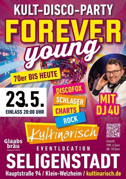 Kult-Disco-Party in Seligenstadt am 24.05.2026